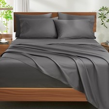 100 Egyptian Cotton Sheets Queen Size Set - 1200 Thread Count 6 PC 18" Deep Po