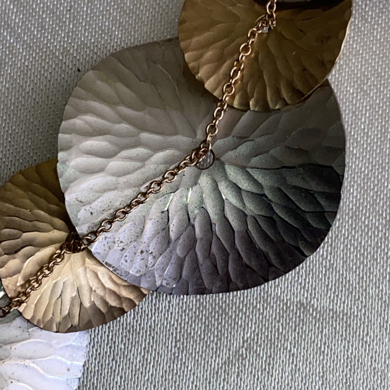 Toby Pomeroy Oasis 2-Tone 925 Silver 14ct Gold Disc Necklace Designer RRP $3700 image 10