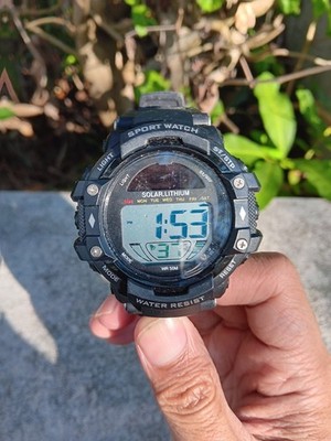 MEN'S SOLAR LITHIUM SPORT WATCH FITS UP TO 9'' WRIST BBA-44