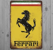 Ferrari 8 x 12 Vintage Novelty Metal Sign Made In USA New!