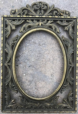 VTG Victorian Ornate Italian Intricate Brass Photo Frame 4x3 Particle Backing