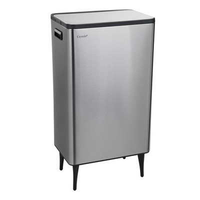 Küchenmüll Recycling Presse Top Eimer 60L Dual 2 Abfallfächer - Silber