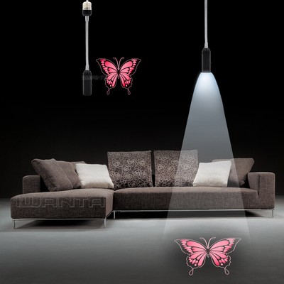 1x E26 E27 Pink Red Butterfly Decor Home Indoor LED Lamp Projector Shadow Light