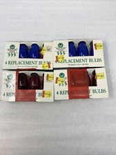 🎄Lot 4 Vtg Pkgs - 16 Replacement Christmas Light Bulbs Multi-Color C-9 1/4 NOS