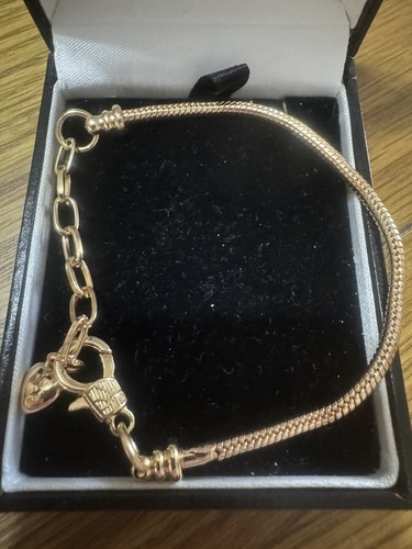 7” Gold Plated Snake Chain Bracelet With 1” Extender And Lobster Claw Clasp - Picture 2 of 2