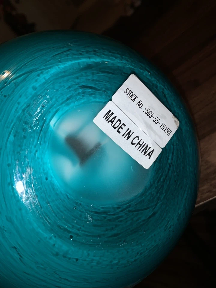 Bradburn Home Blue/White 7" Glass Table Vase Glass in Blue/Green/White - Image 3 of 4