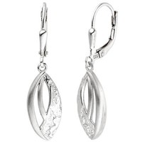 OhrhäNger Aus 925 Silber Matt & TeilgehäMmert Boutons Ohrringe Ohrschmuck