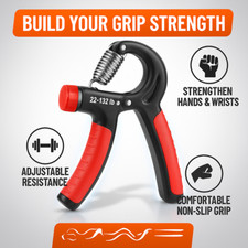 Hand Grip Strengthener Adjustable 22-132Lb Forearm Wrist Finger Trainer Exercise