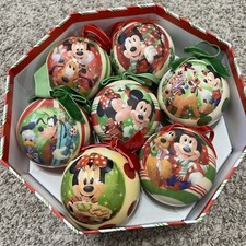 Disney-Themed Christmas Ornaments 7-pc Set Mickey Minnie Mouse Goofy Pluto etc