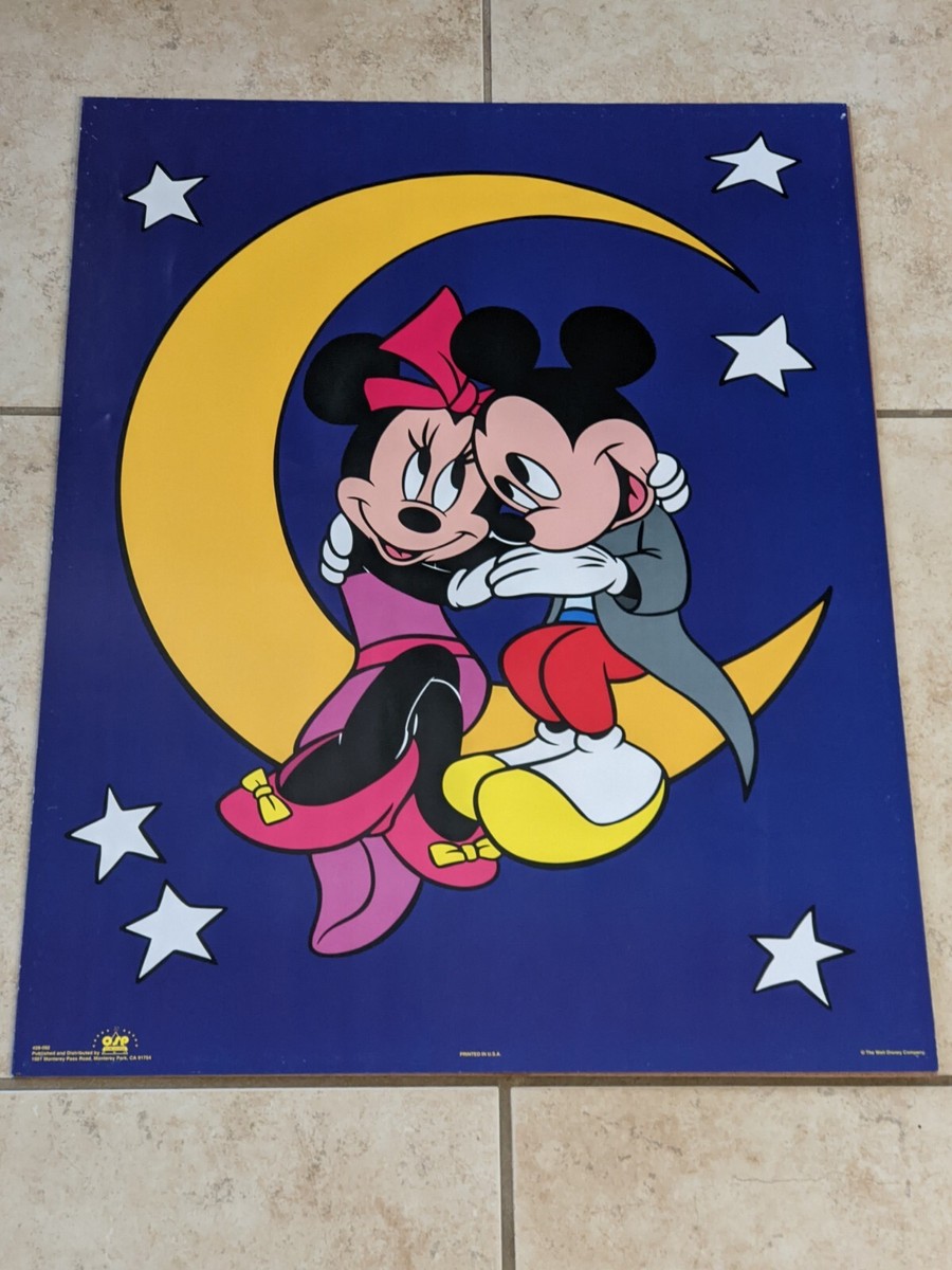 Disney Mickey Minnie Mouse Swinging on Moon Poster 28