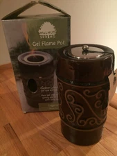 Walnut Spring  Thyamis Musty Red  Handcrafted Outdoor Ceramic Gel Flame Fire Pot