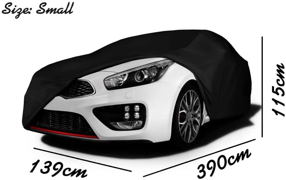 Black Breathable Soft Fabric Indoor & Showroom Full Car Cover Fiat Cinquecento - Image 2 of 4