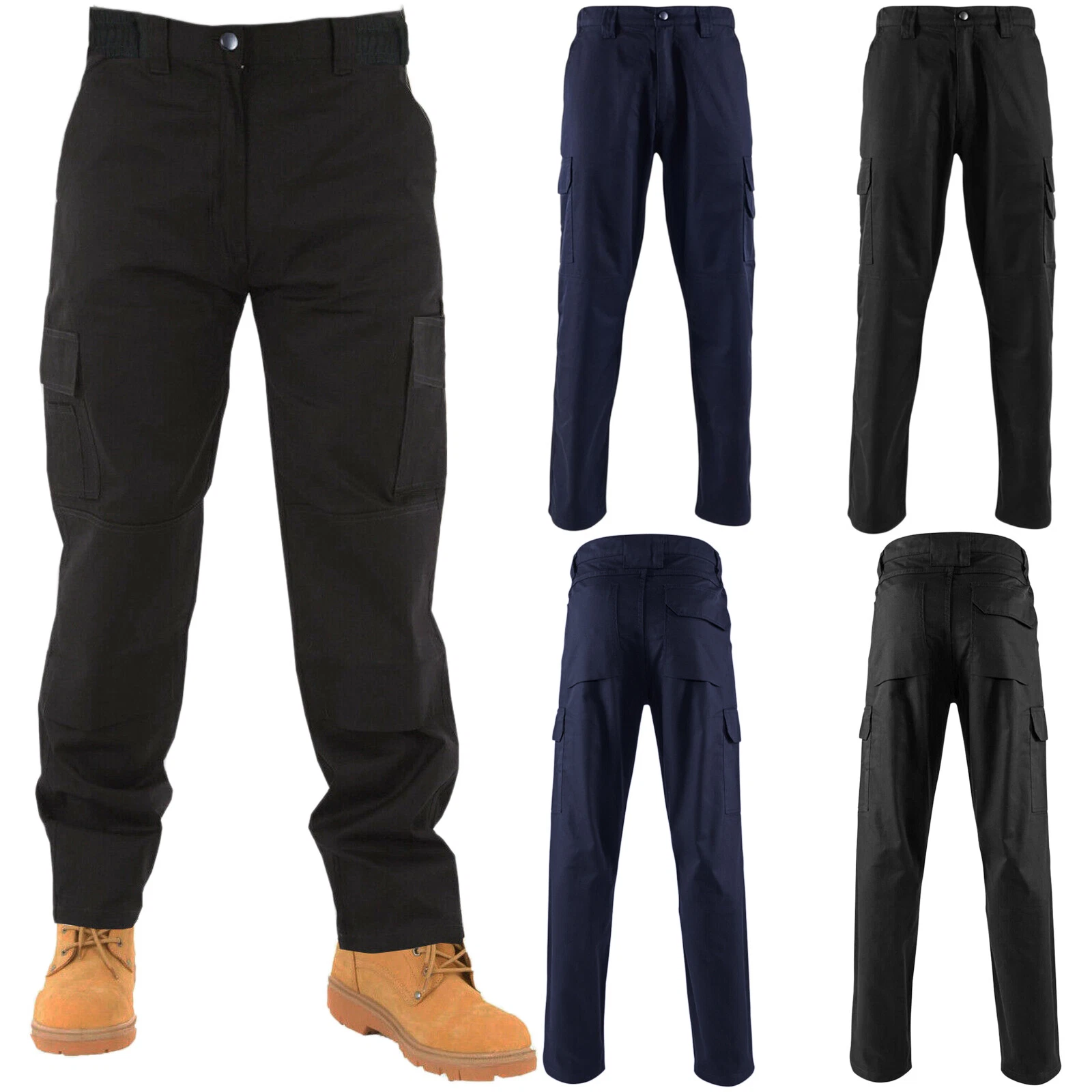 MENS CARGO COMBAT WORK TROUSERS KNEE PAD POCKETS WORKWEAR BOTTOMS CASUAL PANTS