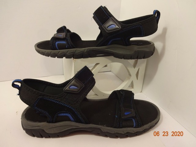 Ozark Trail Mens Size 11 Black and Blue Hook N Loop Slingback Open Toe Sandals | eBay