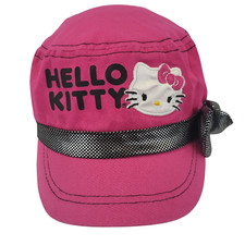 Hello Kitty Pink Cap with Black Bow Accent - Kids Adjustable Hat