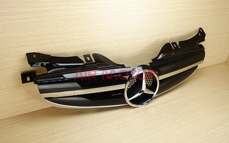 Fit 1997-2004 Benz R170 2-FIN SLK Class Front Grill Shiny Black 2DR Convertible - Imagem 4 de 4
