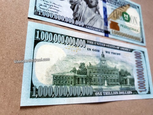 TRILLION DOLLAR BILL FUNNY PLAY MONEY NOVELTY CASH Vision Board - Picture 5 of 9