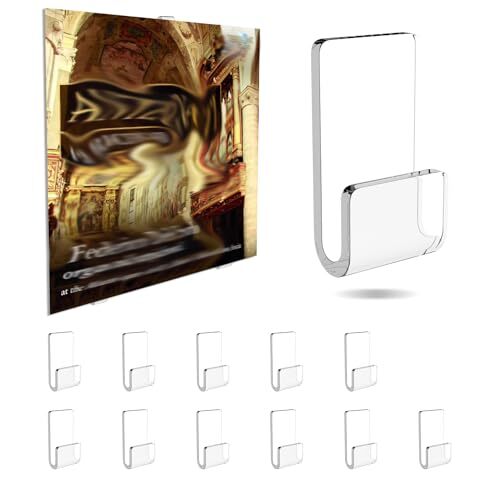 Boloyo Acrylic Wall Mount Display Hanger,12PC Clear Vinyl Record Display Hold...