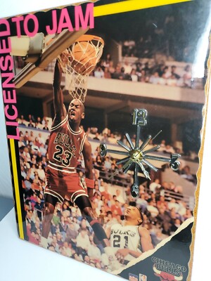 Vtg WOOD WALL CLOCK Starline Michael Jordan: 