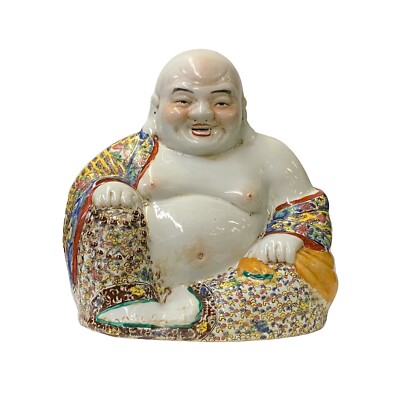 Chinese Canton Mix Ceramic Happy Laughing Buddha Statue ws1603