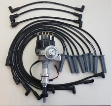 FORD 351C 429 460 SMALL CAP BLACK HEI DISTRIBUTOR + 8.5mm SPARK PLUG WIRES USA