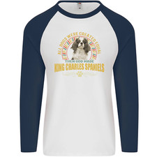 A Cavalier King Charles Spaniel Chien Mens L/S Baseball T-Shirt