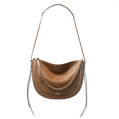 MICHAEL KORS MK Large Luggage Leather Jagger Brown Bag Zipper Handbag Purse New