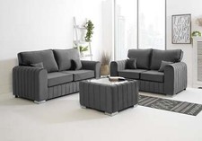 Lilly 3+2  Sofa Couch Foam Fibre Fullback Cushions Plush Velvet