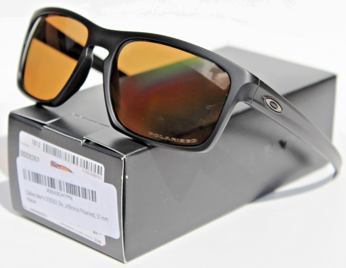 OAKLEY Sliver POLARIZED Sunglasses Matte Black/Bronze NEW OO9262 