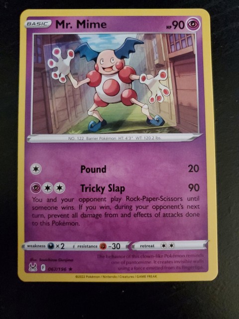 Pokémon TCG Mr. Mime Sword & Shield - Lost Origin 067/196 Regular Rare ...