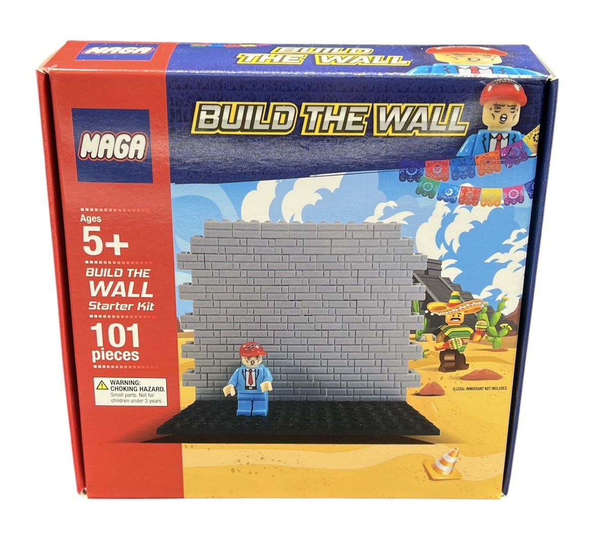 Donald Trump Maga Build The Wall Starter Kit Plastic Building Lego Blocks  NIB