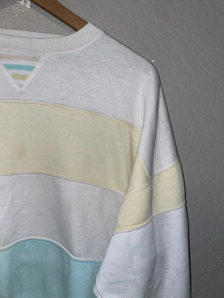 Moletom feminino anos 90 vintage Energie Currants multicolorido gola redonda feminino M Medi - Imagem 3 de 4