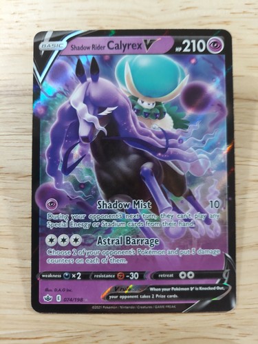 Shadow Rider Calyrex V 074/198 Chilling Reign NM Ultra Rare Pokemon Card