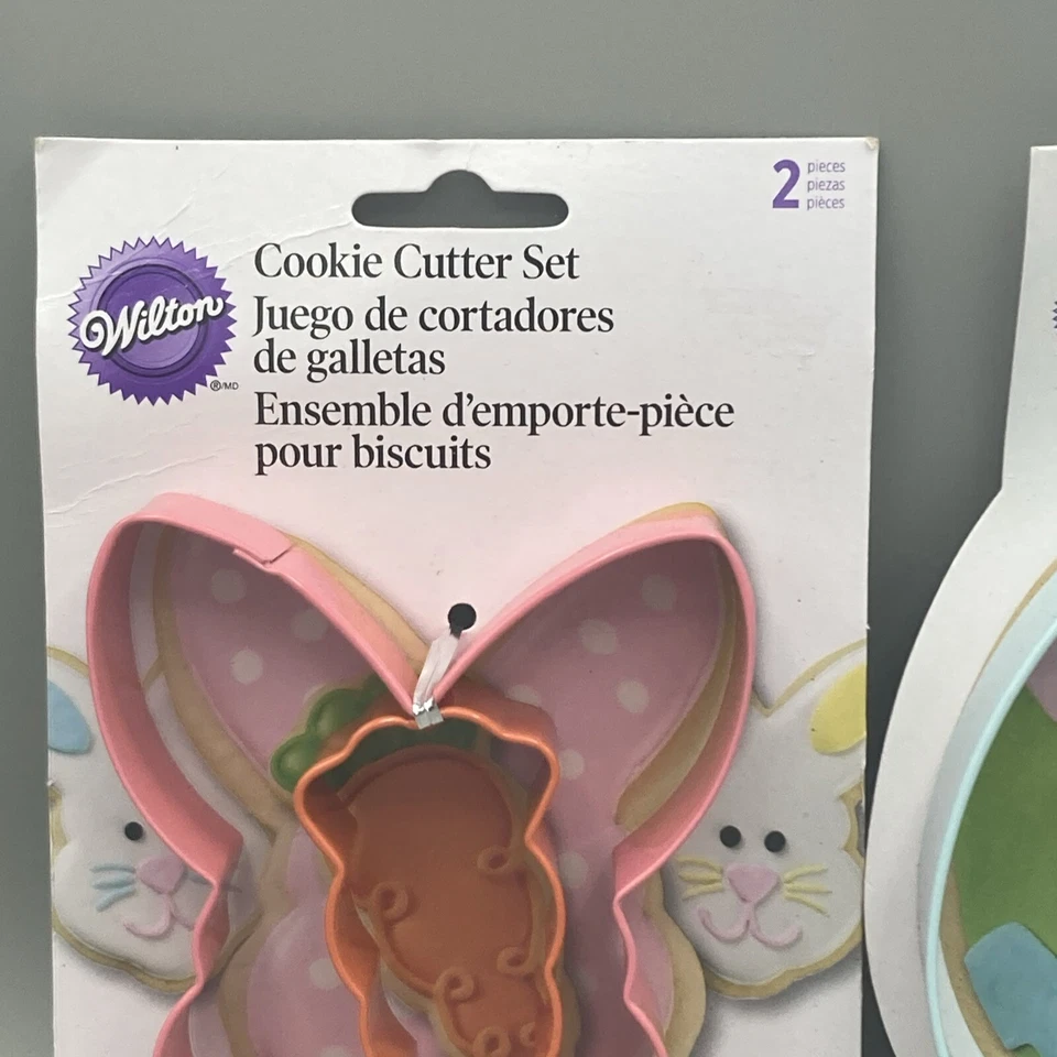 Lote de 2 juegos de cortador de galletas Wilton de 2 piezas conejo de Pascua y huevo casa de vacaciones nuevos Foto 3 de 4