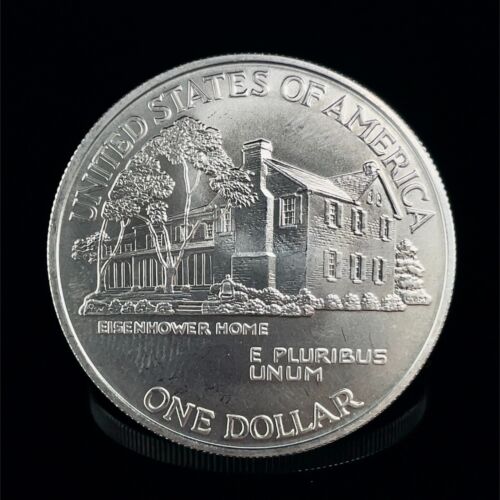 1990 W Eisenhower Centennial Commemorative Silver Dollar BU/UNC - Picture 4 of 6