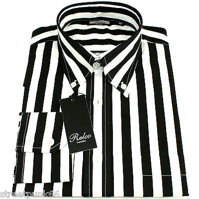 striped black and white shirt mens