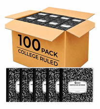 Rosmonde 100 Pack College Ruled Composition Notebooks Black/White 100 sheets