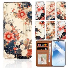Vintage Blossom Decor Leather Cover Case For OPPO A5/A9/A54S/A55/X3/A74/A93 5G