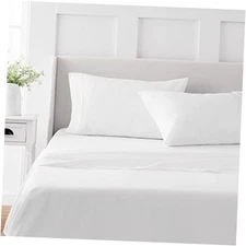  100% Cotton Sheet Set - 4 Piece, Soft, Smooth, Durable, Easy Care, King White