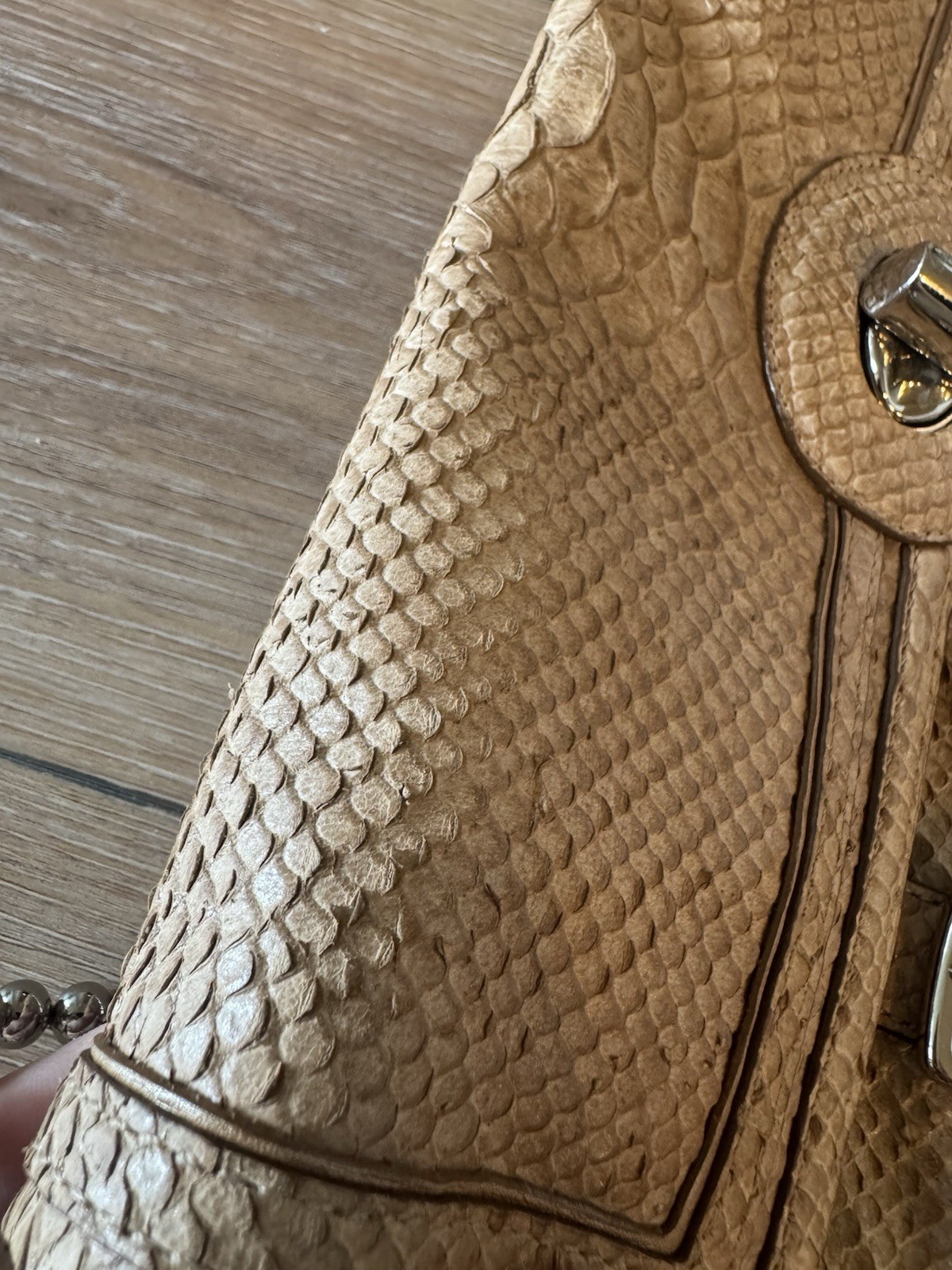 Y2K Coach 14802 Python Embossed Leather Beige Sho… - image 22