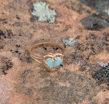 Size 8 gold opal ring with diamond