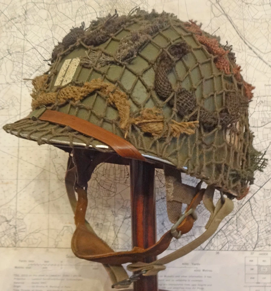 Casco de fianza M2 "D" de la Segunda Guerra Mundial 101º ABN 506º PIR Capt. con revestimiento de salto Westinghouse D*DÍA Foto 4 de 4