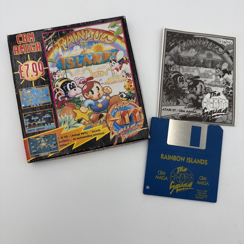 Rainbow Islands Commodore Amiga The Hit Squad Boxed Disk Manual CIB Tested