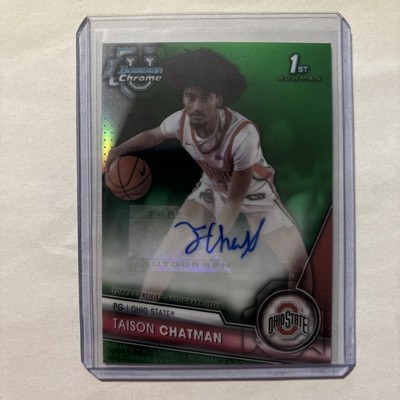2023-24 Bowman U Chrome Taison Chatman 1st Bowman Green Refractor Auto /99