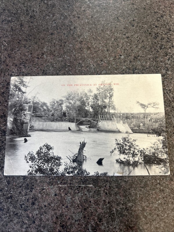 Pecatonica River Gratiot Wisconsin Early 1900s Postcard