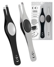 Slant Tip Eyebrow Tweezers for Women, Stainless Steel Facial Hair Removal