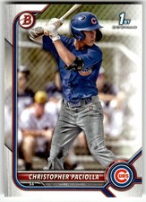 2022 Bowman Draft #BD-185 Christopher Paciolla 1st Chicago Cubs Baseball