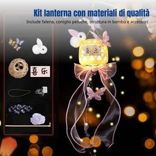 Lanterna in bambù fatta a mano, lepre sospesa, fai da te bambini