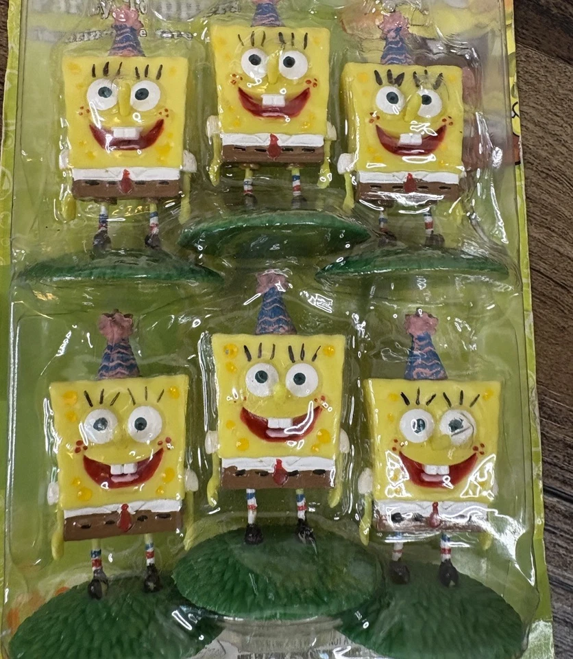 Bob Esponja Pantalones Cuadrados Decoración de Pasteles Figuras Fiesta de Cumpleaños Wilton 2004 Juego de 6 Foto 3 de 4