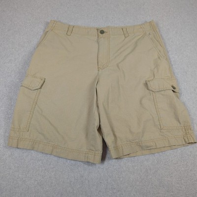 Izod Shorts Mens 36 Beige Ripstop Cargo Pockets Outdoor Utilty Workwear
